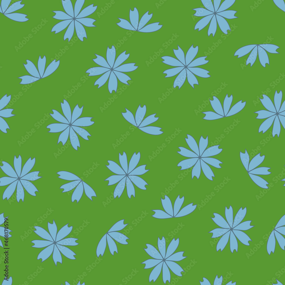 vector seamless pattern, blue flowers vector seamless pattern, blue flowers