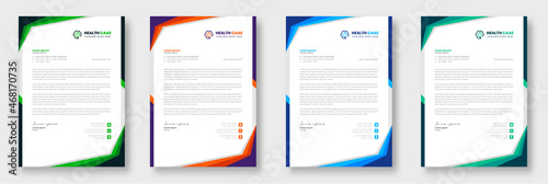 Modern Medical Doctor healthcare letterhead Design Template with green, blue, orange color. corporate modern letterhead design template. letter head design. doctor letterhead. medical letterhead
