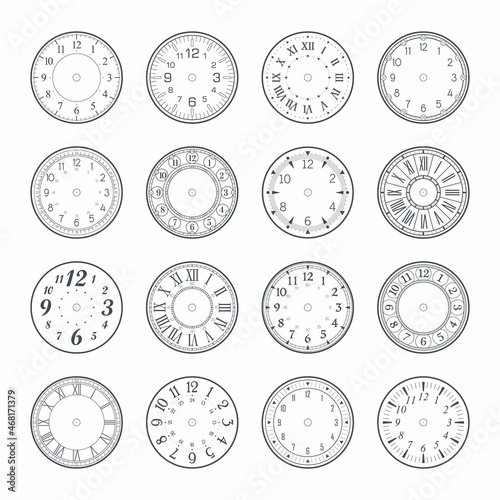 Outline clock face set