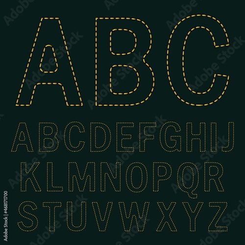 Stitched English alphabet