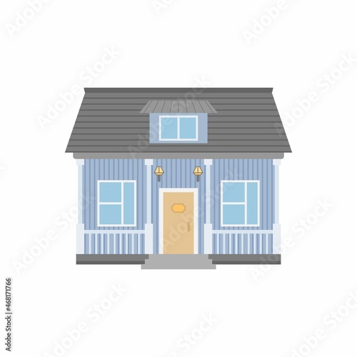 Detailed house in a flat style
