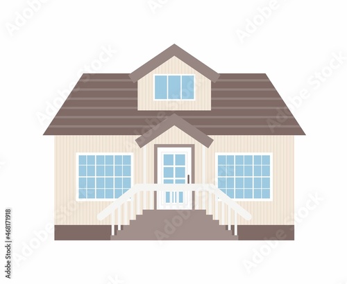 Detailed house in a flat style