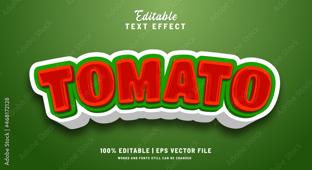 Tomato editable text effect style 3d Tomato editable text effect style 3d