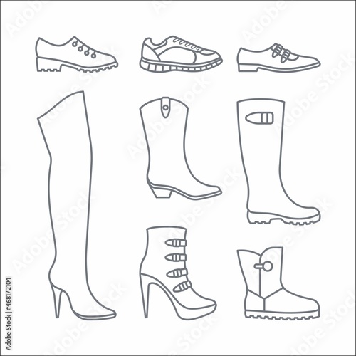Outline shoes icons