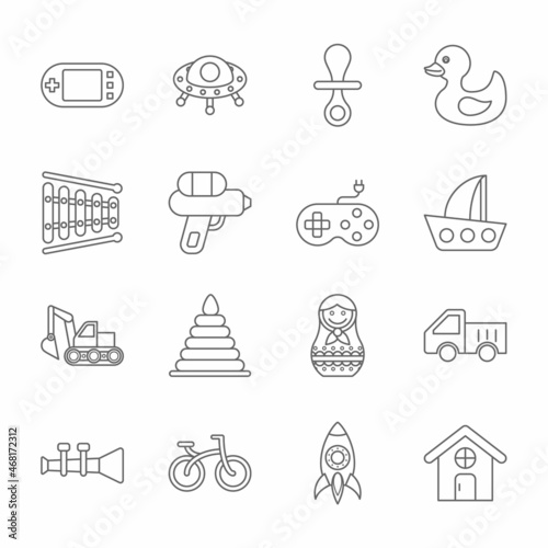 Outline toys icons