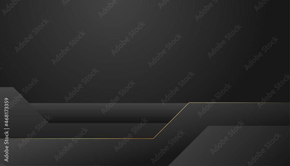 Modern simple black abstract technology background with golden lines. Modern simple black abstract technology background with golden lines.