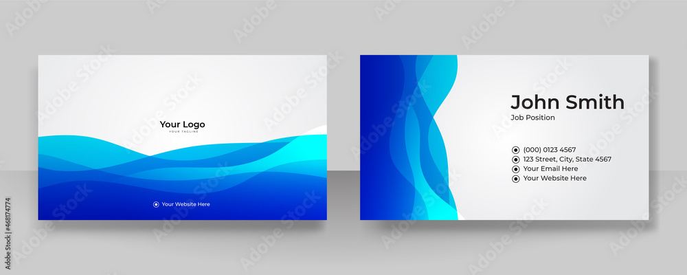 Modern simple blue business card design with elegant pattern. Creative clean concept with geometric decoration art. Vector illustration print template. Modern simple blue business card design with elegant pattern. Creative clean concept with geometric decoration art. Vector illustration print template.