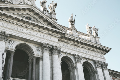 detail of the facade of the basilica of st mark