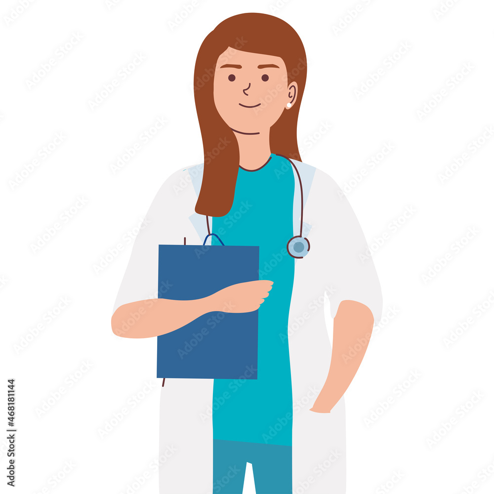 woman doctor with clipboard