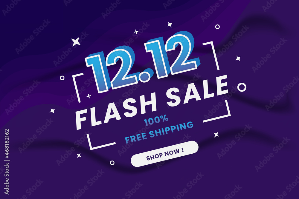Flash sale Day 12.12 for event shoping, banner promotions free shipping.