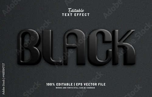 Black editable text effect style 3d 