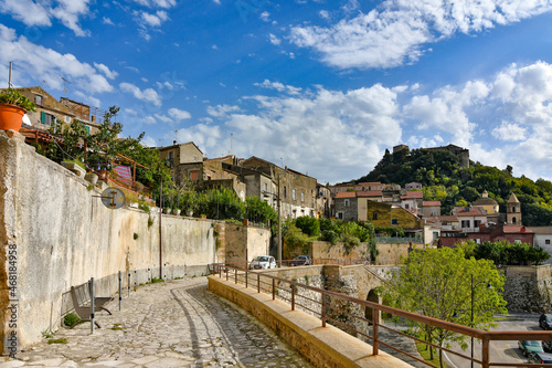 Fototapeta Naklejka Na Ścianę i Meble -  A narrow street in Caiazzo, a small village in the mountains of the province of Caserta, Italy.