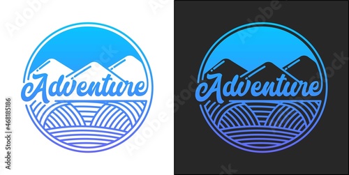 adventure logo badge tattoo design monoline