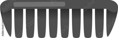 Comb standard size black isolated vector graphic icon or illustration