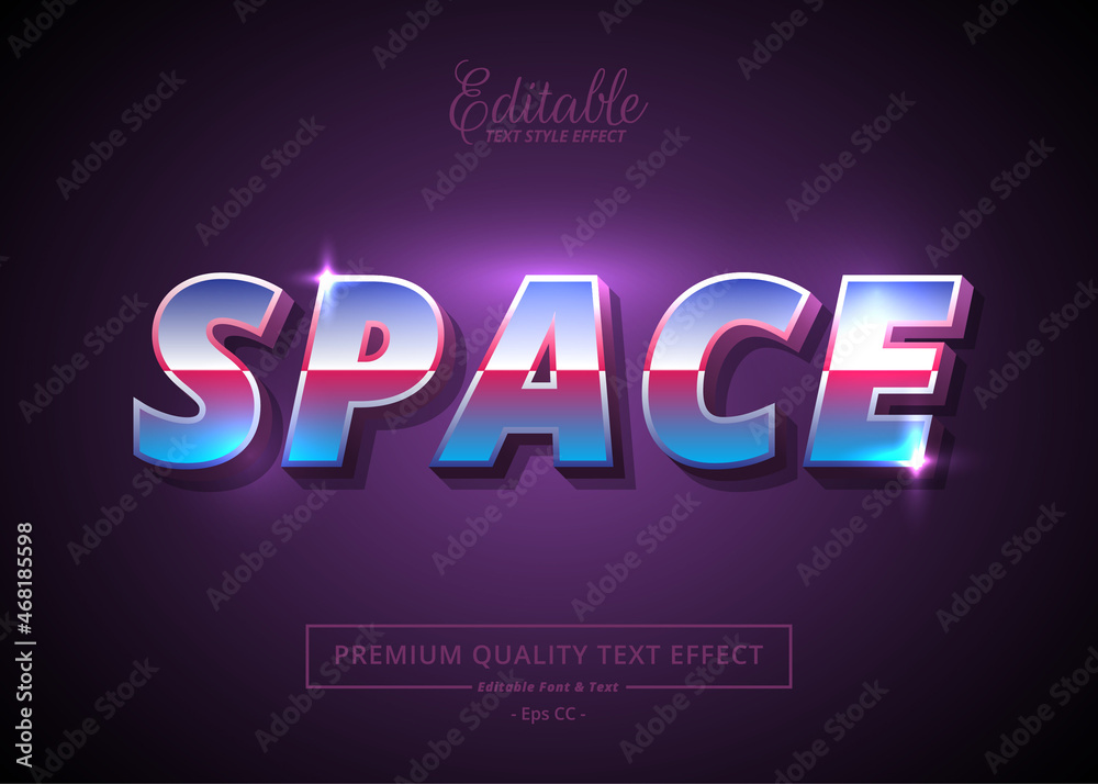 Space Editable Text style effect