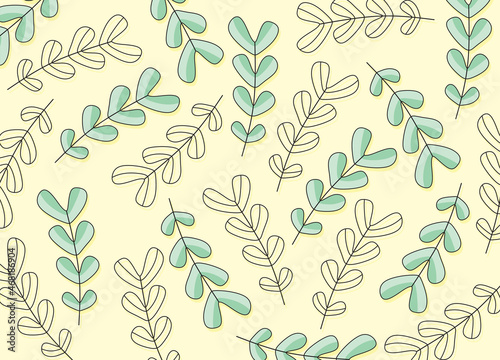 Minimalist background with simple leaves pattern
