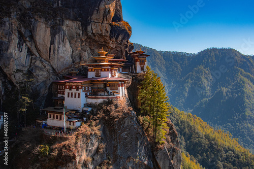 Paro Taktsang or the Tiger's Nest is one of Bhutan's most iconic tourist attractions and is one of only 13 such 'tiger's nests caves' spread throughout Tibet and the Himalayas photo