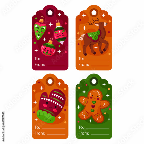 christmas card labels holiday ornament