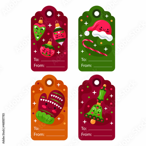 christmas card labels holiday ornament