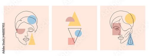 Modern collage with women faces