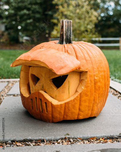 Motorcycle Pumpkin Head Helmet Moto Cross Dirtbike Halloween