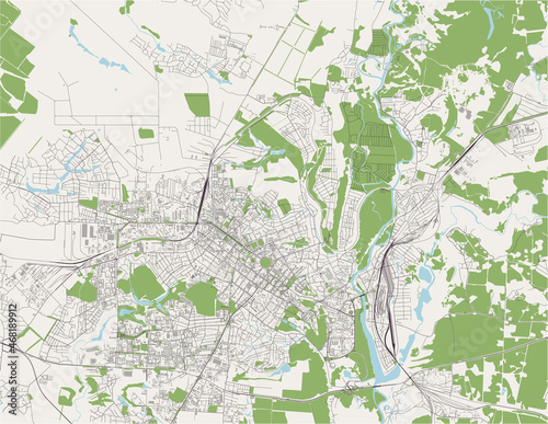 map of the city of Poltava, Ukraine