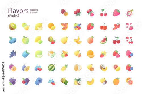 Fototapeta Naklejka Na Ścianę i Meble -  Flavors gradient iconset (fruits)