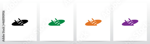 Ladder Into The Letter Logo Design Q