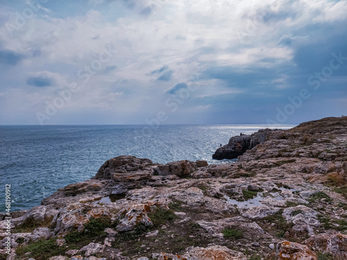 Breaking waves on the rocky coast of the Black Sea