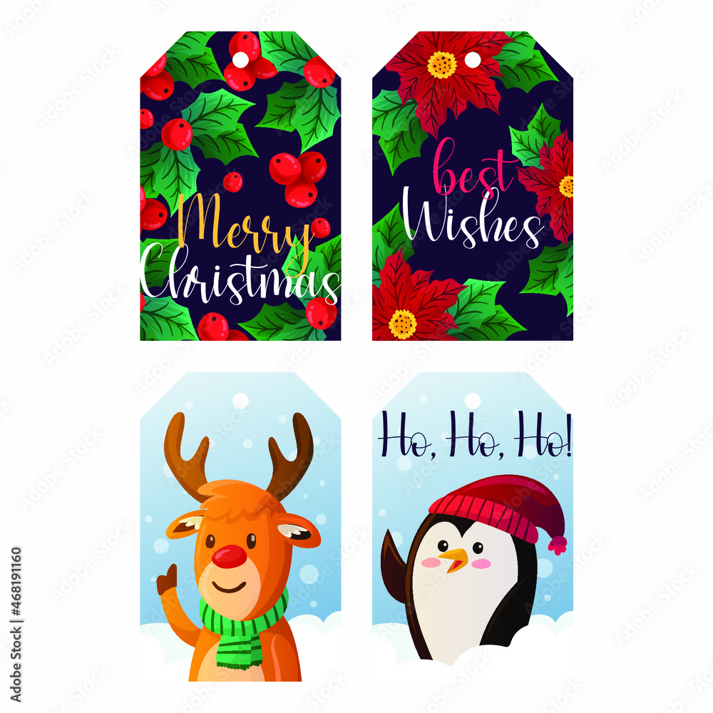 Fototapeta premium christmas card labels holiday ornament