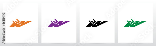 Ladder Into The Letter Logo Design W