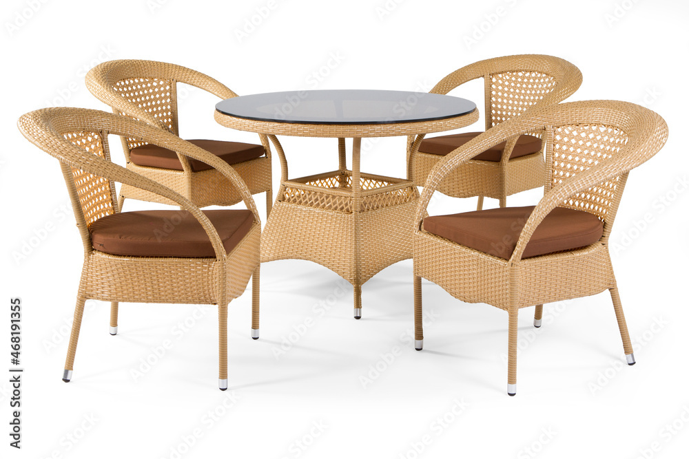 outdoor dining table on white background outdoor dining table on white background
