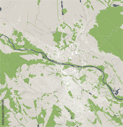 map of the city of Chernivtsi, Ukraine