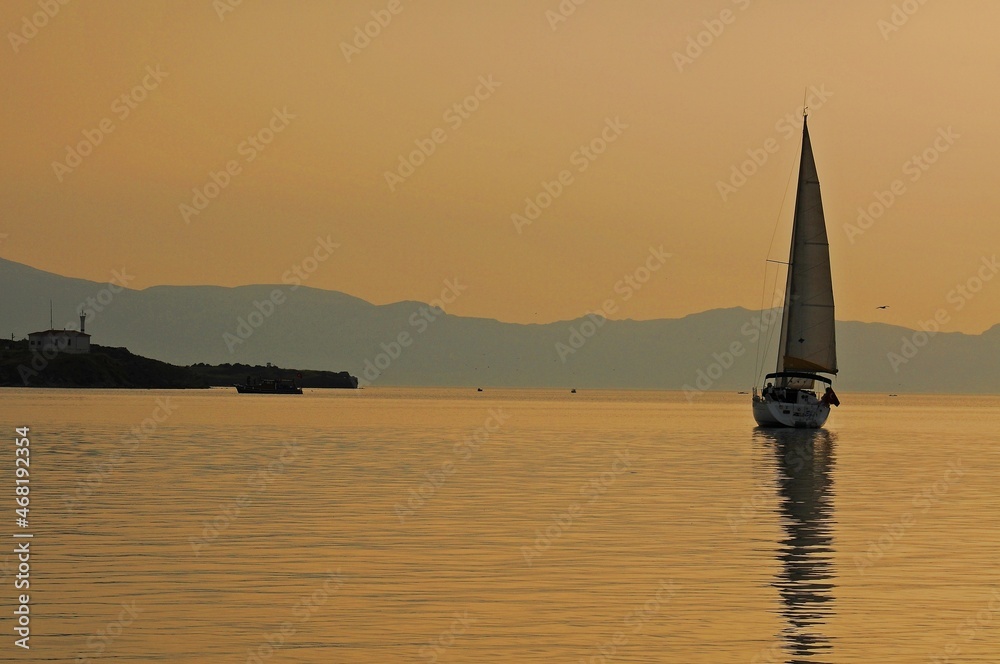 sunset over the river