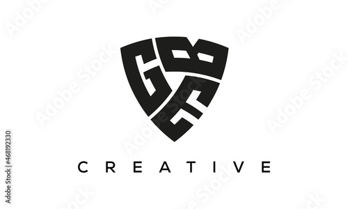 GEB letters logo, security Shield logo vector