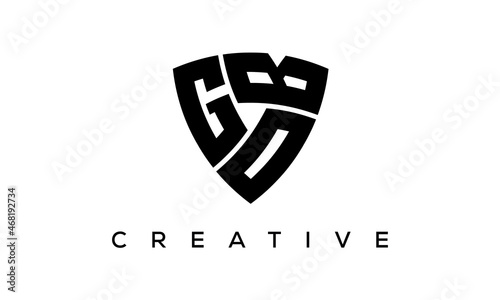 GOB letters logo, security Shield logo vector