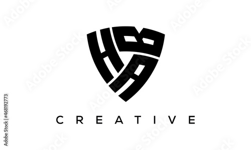 HAB letters logo, security Shield logo vector photo