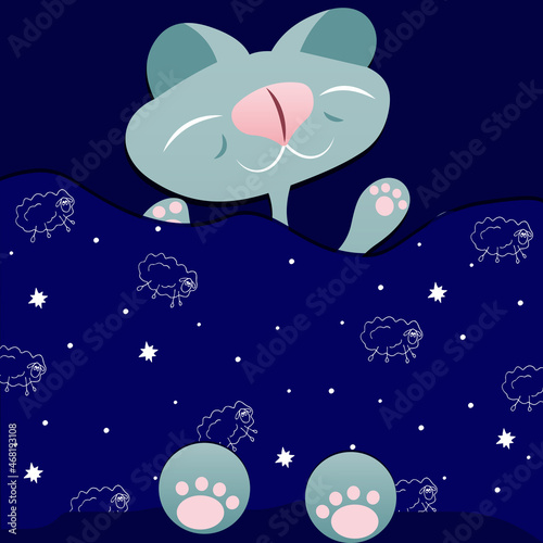 sleep cat asleep pet relax leisure rest night happy smile emotions