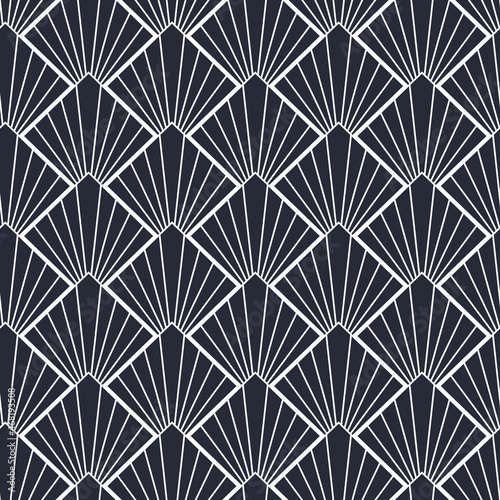 Seamless pattern with lines and geometric shapes. Vector graphic design for textiles and packaging