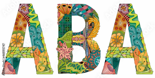Aba is a city in the southeast of Nigeria. Vector decorative zentangle object for decoration photo