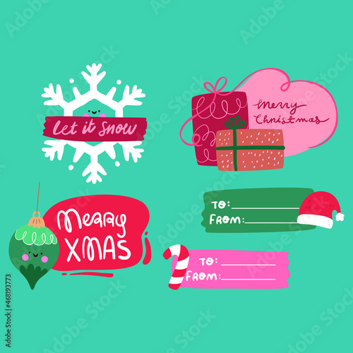 christmas card labels holiday ornament