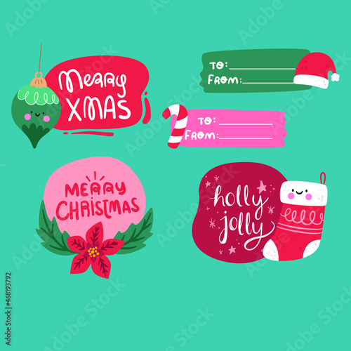 christmas card labels holiday ornament