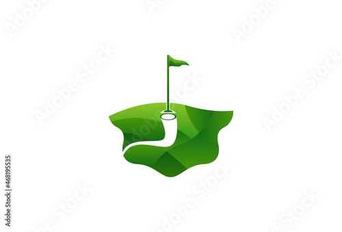 Golf course logo template. Golf sports.