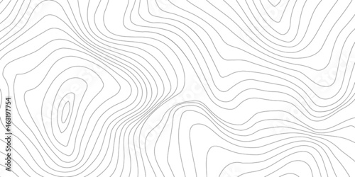 Topographic line wavy pattern, map contour outline curve background top view. photo