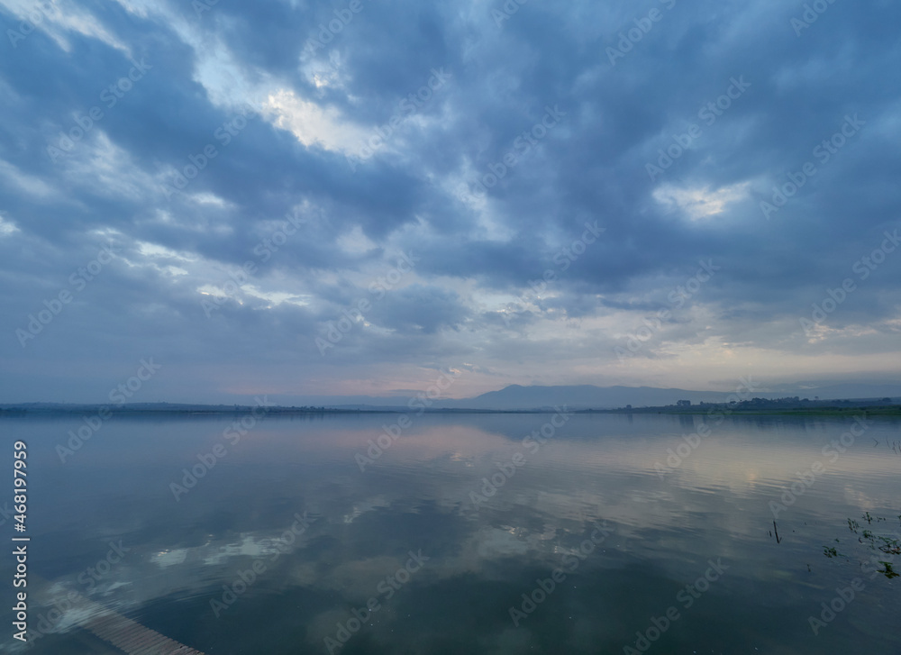 Sunrise on the Bellus reservoir, Spain