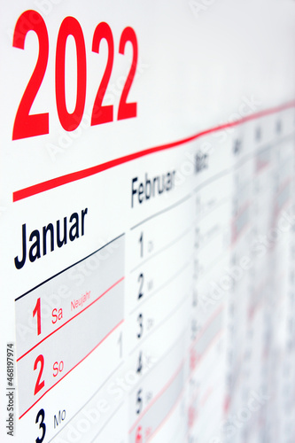 Wandkalender Jahresplanung