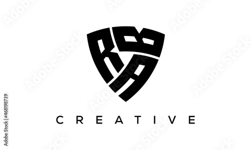 RAB letters logo, security Shield logo vector