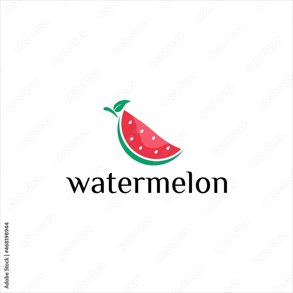 Fototapeta premium fresh fruit watermelon logo vector template