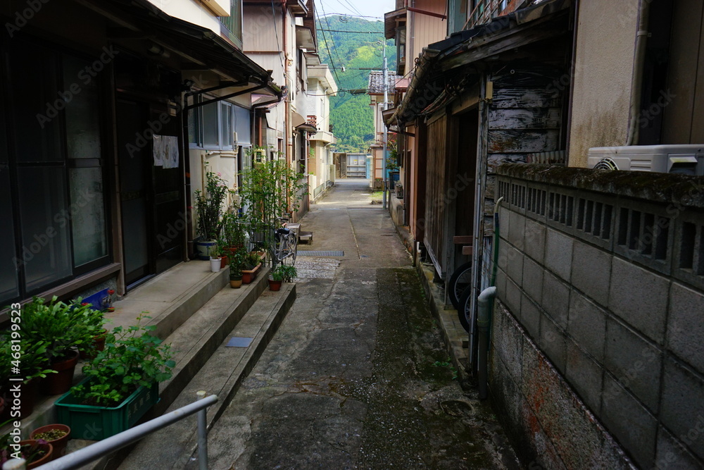 Fisherman's village, Traditional Japanese town of Sugari-cho, in Mie, Japan - 三重県 尾鷲市 須賀利町の街並み