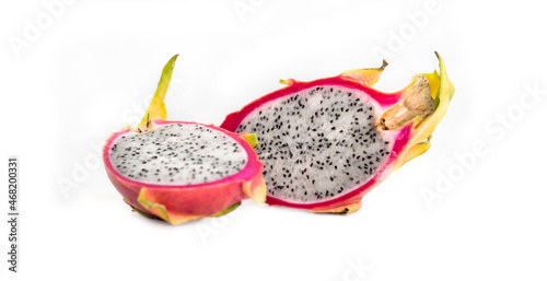 tasty dragon fruit on white background